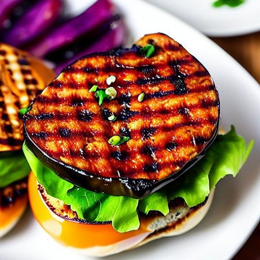 Miso Glazed Eggplant Burger