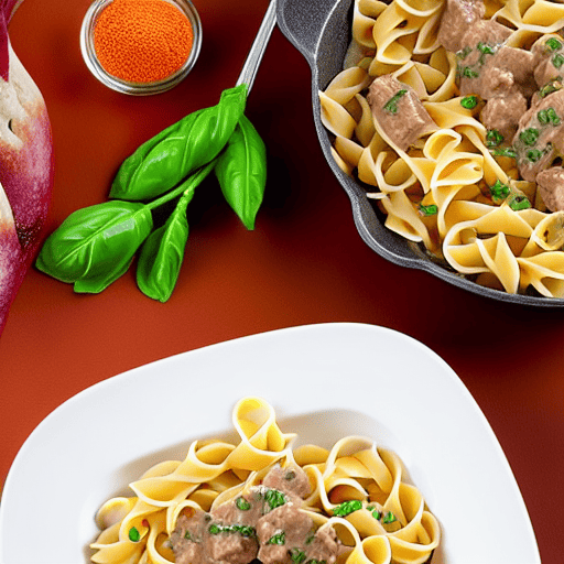 Pasta with Beef Stroganoff