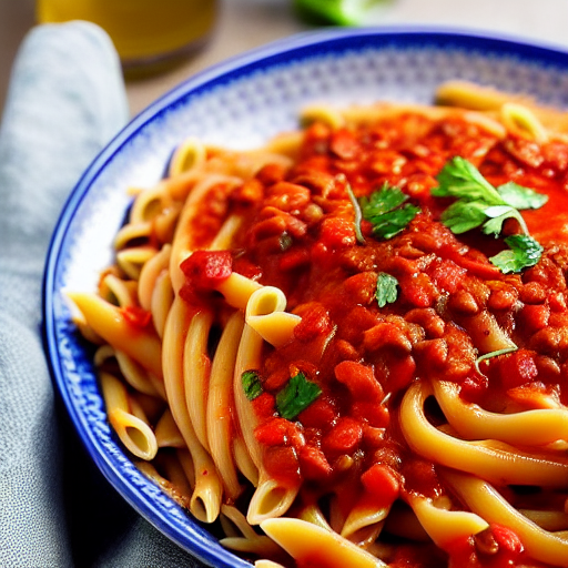 Lentil Pasta Amatriciana