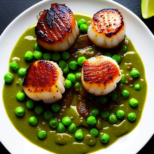 Seared Scallops with Peas
