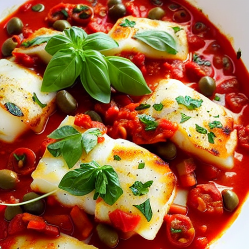 Baked Cod Livornese