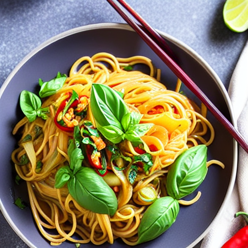 Spicy Thai Basil Noodles