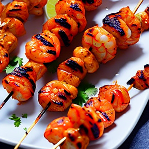 Prawn Masala Skewers