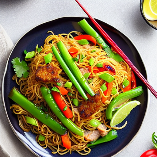 Pork and Vegetable Fried Noodles
