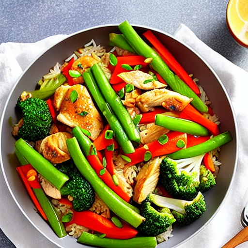 Chicken and Vegetable Stir-Fry with Rice