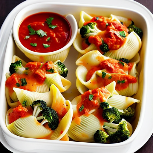 Vegetable and Cheese Stuffed Shells