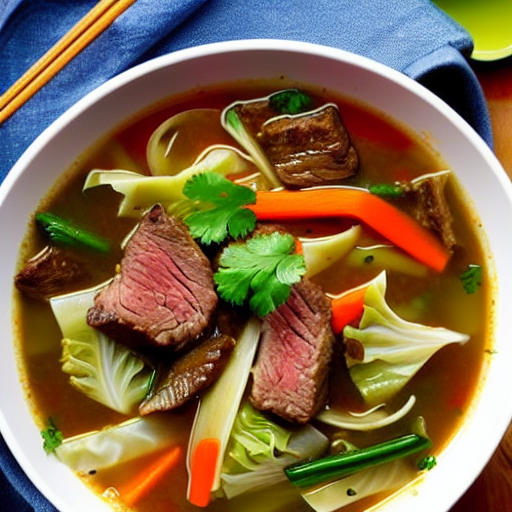 Beef and Cabbage Stir-Fry Soup