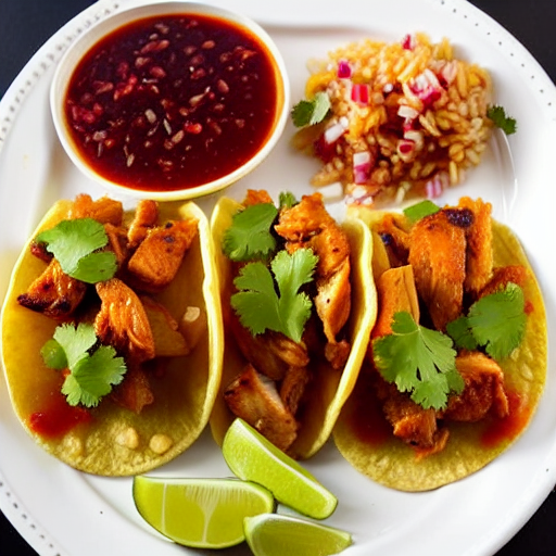 Tacos de Pollo en Salsa de Guayaba y Piña y Jengibre