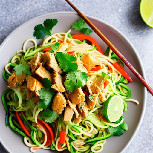 Keto Thai Chicken Noodle Salad