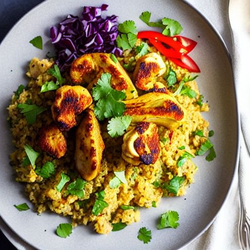 Spiced Chicken Cauliflower Rice