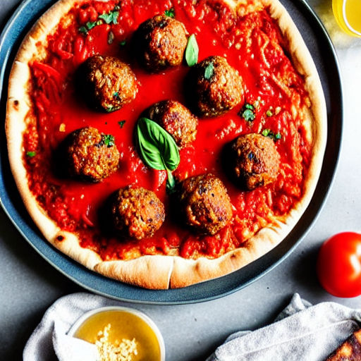 Vegan Meatball Pizza