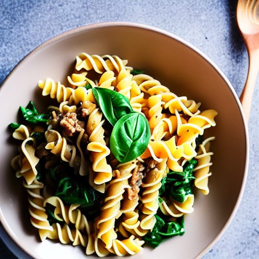 Fusilli com Espinafre
