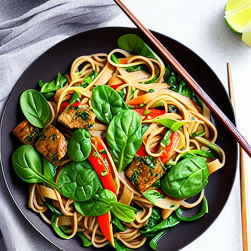 Spinach Noodle Stir-fry