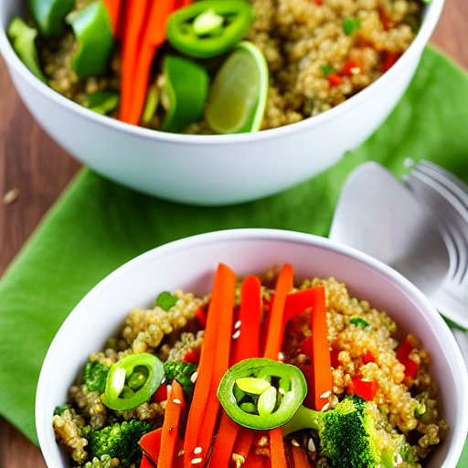 Savory Vegetable and Rice Bowl with Quinoa and Spices