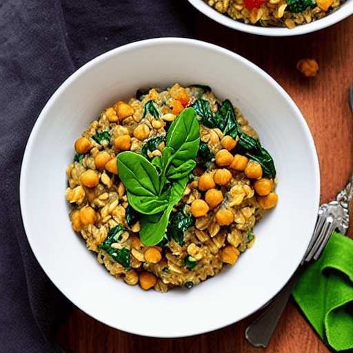 Savory Oatmeal with Spinach and Lentils and Chickpeas and Spinach and Lentils and Spinach and Lentils and Spinach
