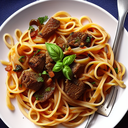 Pasta with Lamb and Onions