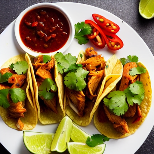 Tacos de Pollo en Salsa de Jengibre y Cilantro