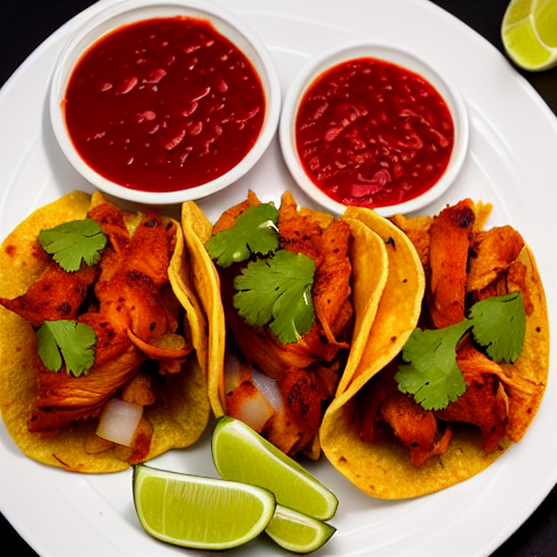 Tacos de Pollo en Salsa Roja