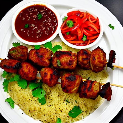 Riz Bil Fawda W Kebab