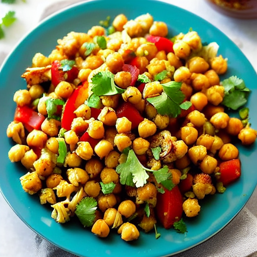 Roasted Cauliflower and Chickpeas Salad