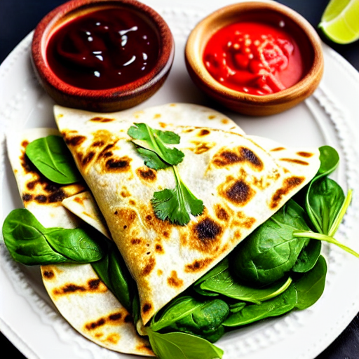 Spinach Mushroom Quesadilla
