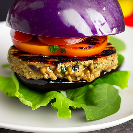Miso Glazed Eggplant Burger