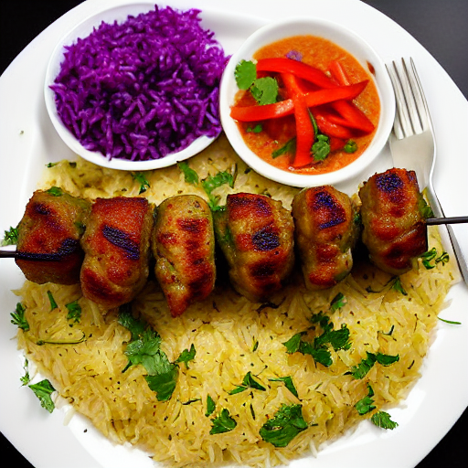 Riz Ma' Kousa Wa Fawda Wa Kebab