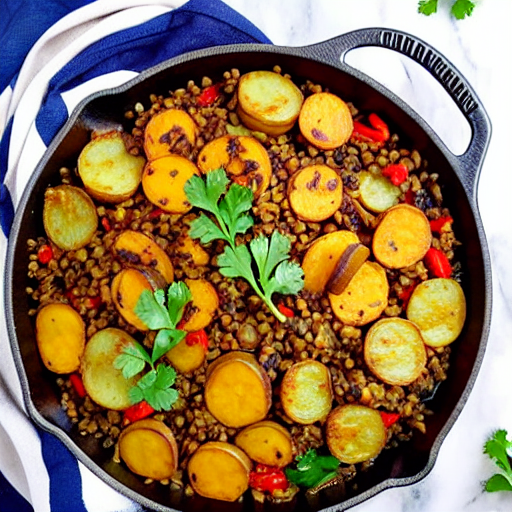 Savory Potato and Vegetable Bake with Lentils