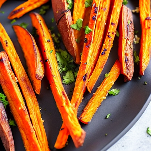 Crispy Baked Sweet Potato Fries with Garlic