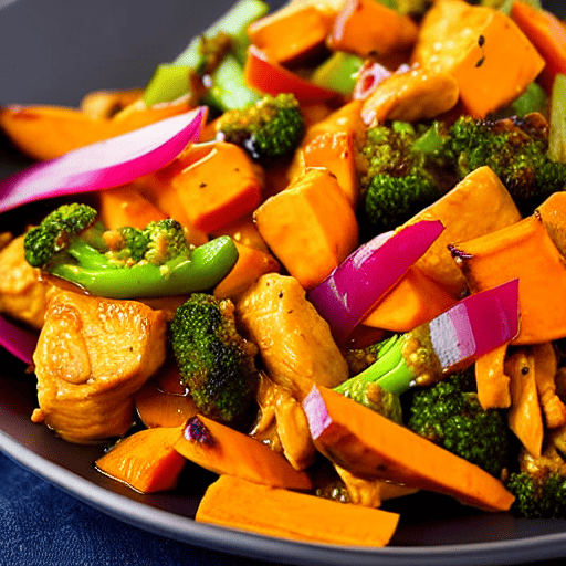 Halal Chicken and Sweet Potato Stir-Fry