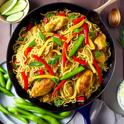 Halal Chicken and Potato Stir-Fry Bake Noodle Casserole Noodle