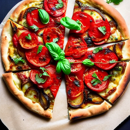 Halal Eggplant Pizza