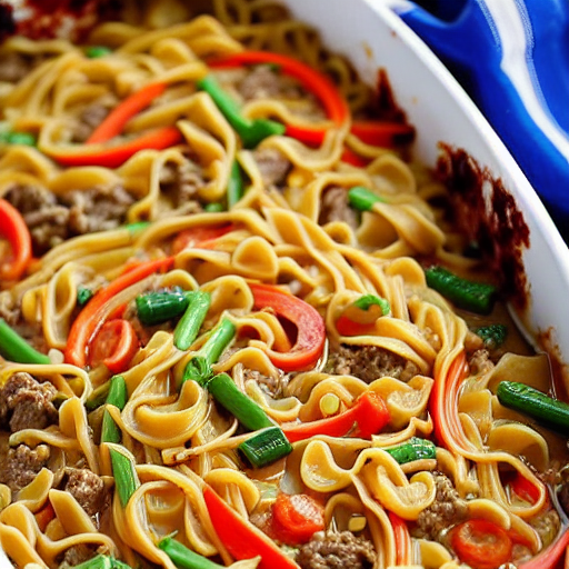 Beef and Vegetable Bake Noodle Casserole