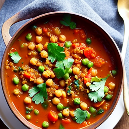 Vegetable and Chickpea Stew with Quinoa and Lentils and Rice and Chickpeas and Lentils and Quinoa and Rice and Lentils