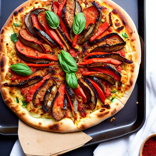 Eggplant Merguez Pizza