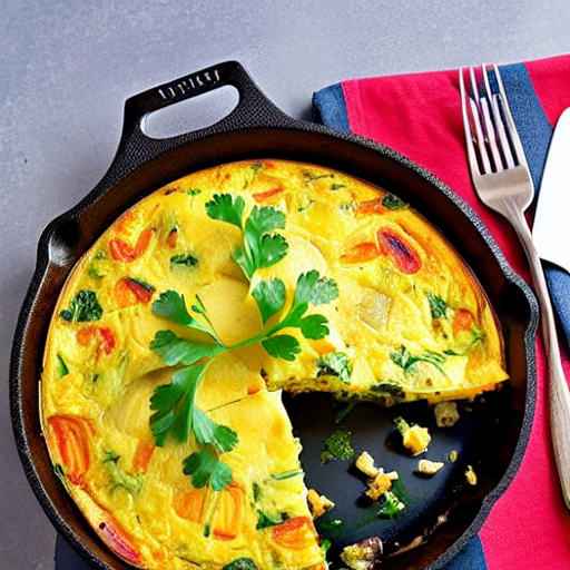 Savory Potato and Vegetable Frittata with Cheese