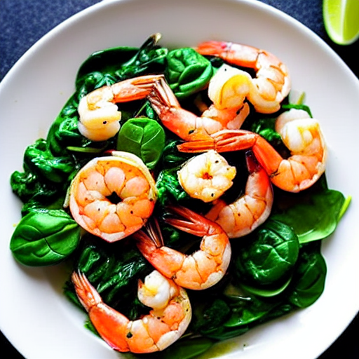 Garlic Shrimp with Spinach