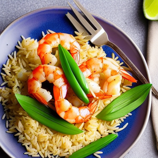 Garlic Prawns with Rice