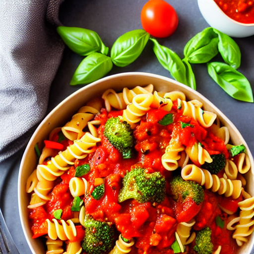 Pasta con le Verdure e Salsa di Pomodoro