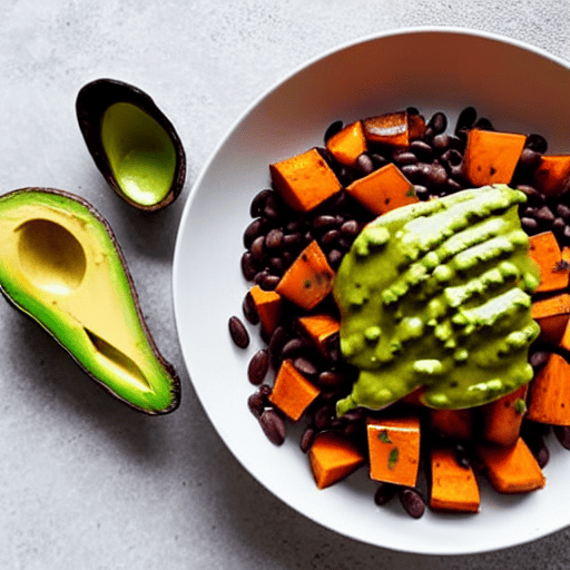 Baked Sweet Potato and Black Bean Bowl