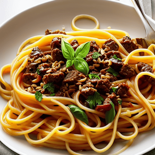 Pasta with Beef and Nuts