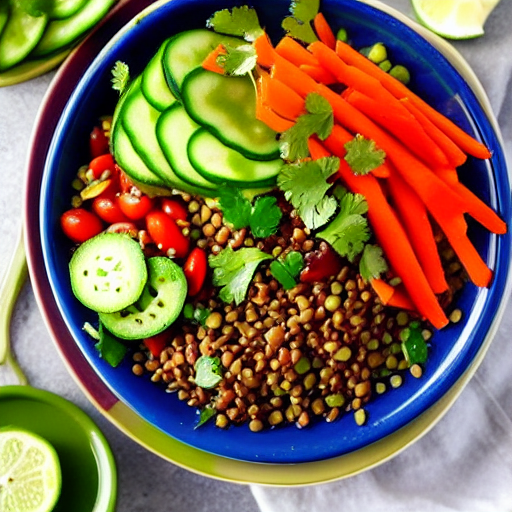 Vegetable and Lentil Salad Bowl