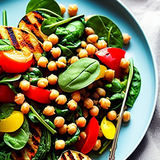 Grilled Vegetable and Chickpea Salad with Lentils and Spinach and Chickpeas and Lentils and Spinach and Lentils and Spinach and Lentils and Spinach and Lentils and Spinach