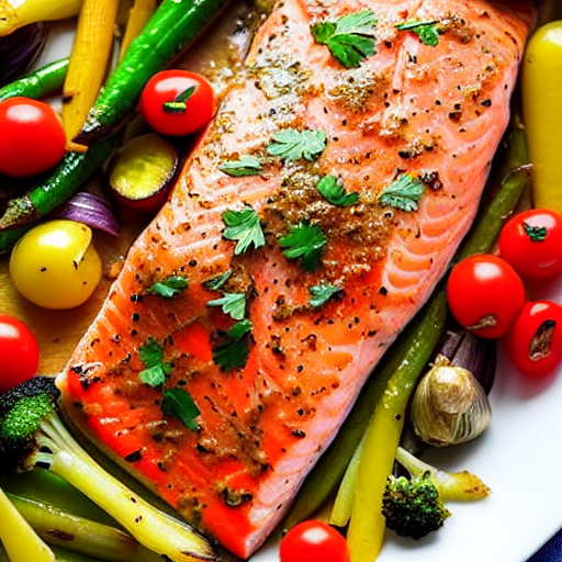 Baked Garlic Herb Salmon with Vegetables