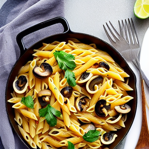 Pasta con Champiñones y Ajo