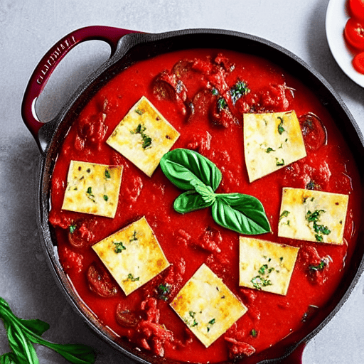 Eggplant and Tomato Bake with Cheese and Garlic