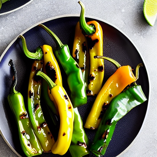 Charred Green Peppers