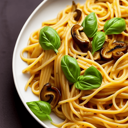 Pasta con Zafferano e Funghi