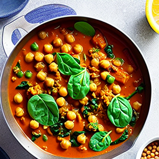 Vegetable and Chickpea Curry with Spinach