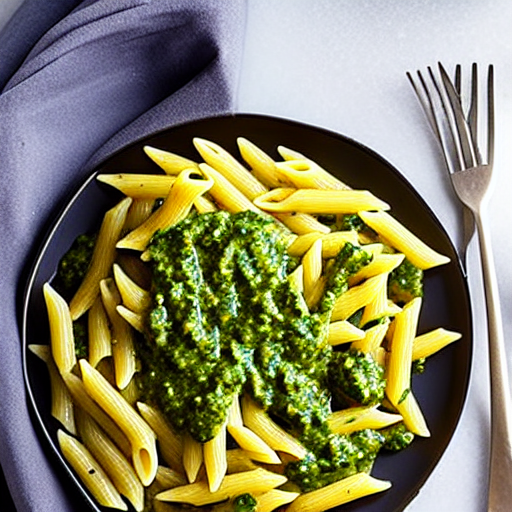 Penne com Pesto de Manjericão